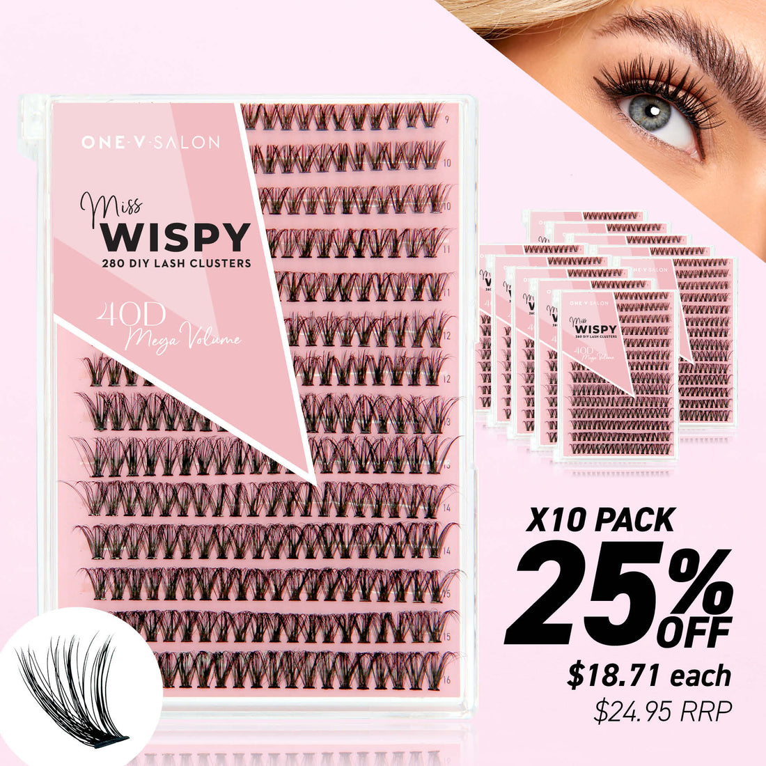 40D Mega Volume - 280 DIY Cluster Lashes (Bundle Pack) - LASH V