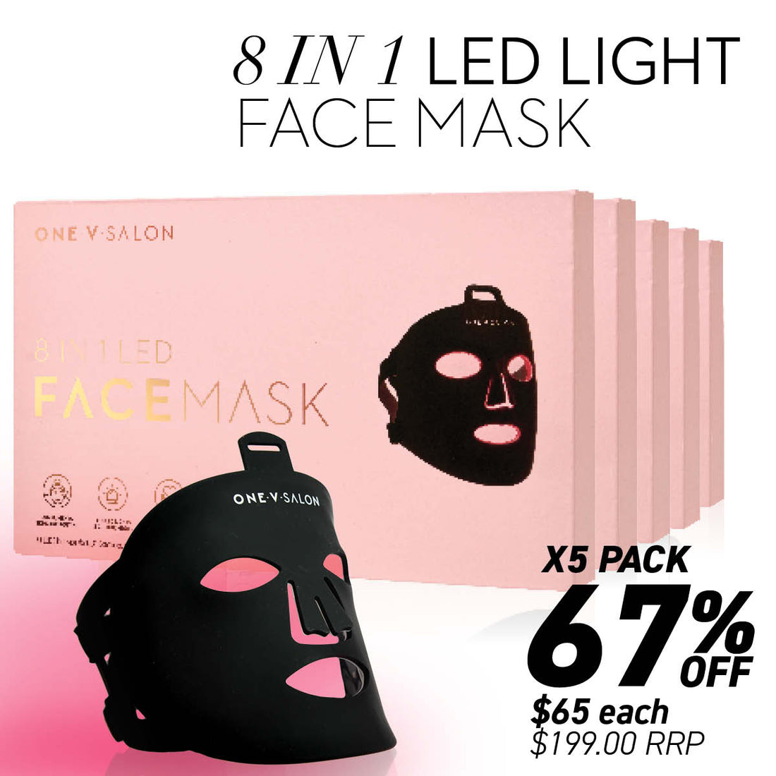 LED Light Therapy Face Mask - Bundle Pack x 5 - LASH V