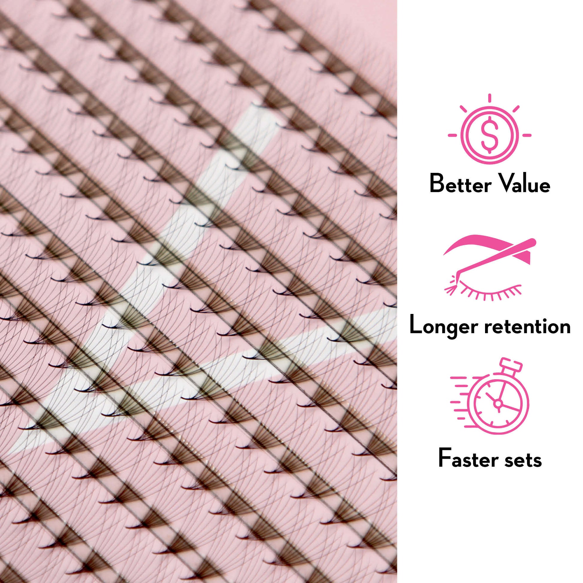 8D Promade Fans NEW XXL Tray 500 - Premade Volume Fans - LASH V