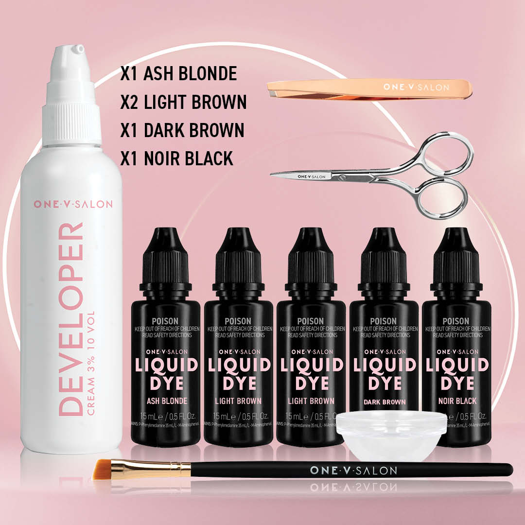 Brow Liquid Dye Complete Combo Kit  - X5 colours