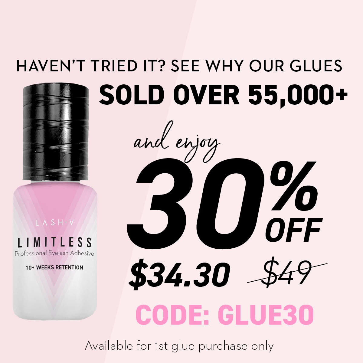 LIMITLESS Eyelash Adhesive Best Lash Extensions Glue - Lash Supplies - LASH V