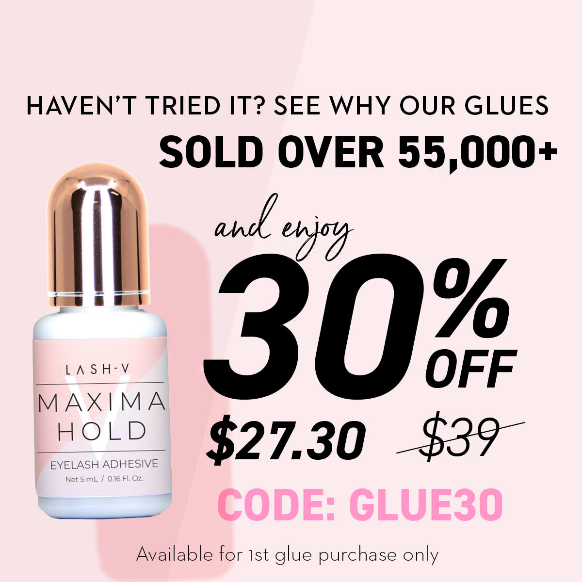 Adhesive Glue - Maxima Hold - Best Eyelash Extensions Glue - Lash Supplies - LASH V