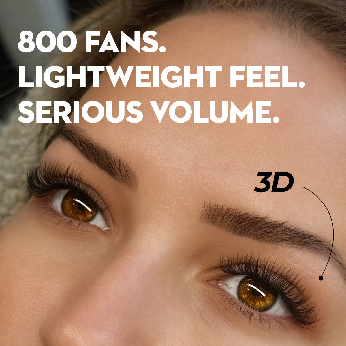 3D Premade Volume Fans Ultra Dark Short Stem - 800 Fans - LASH V