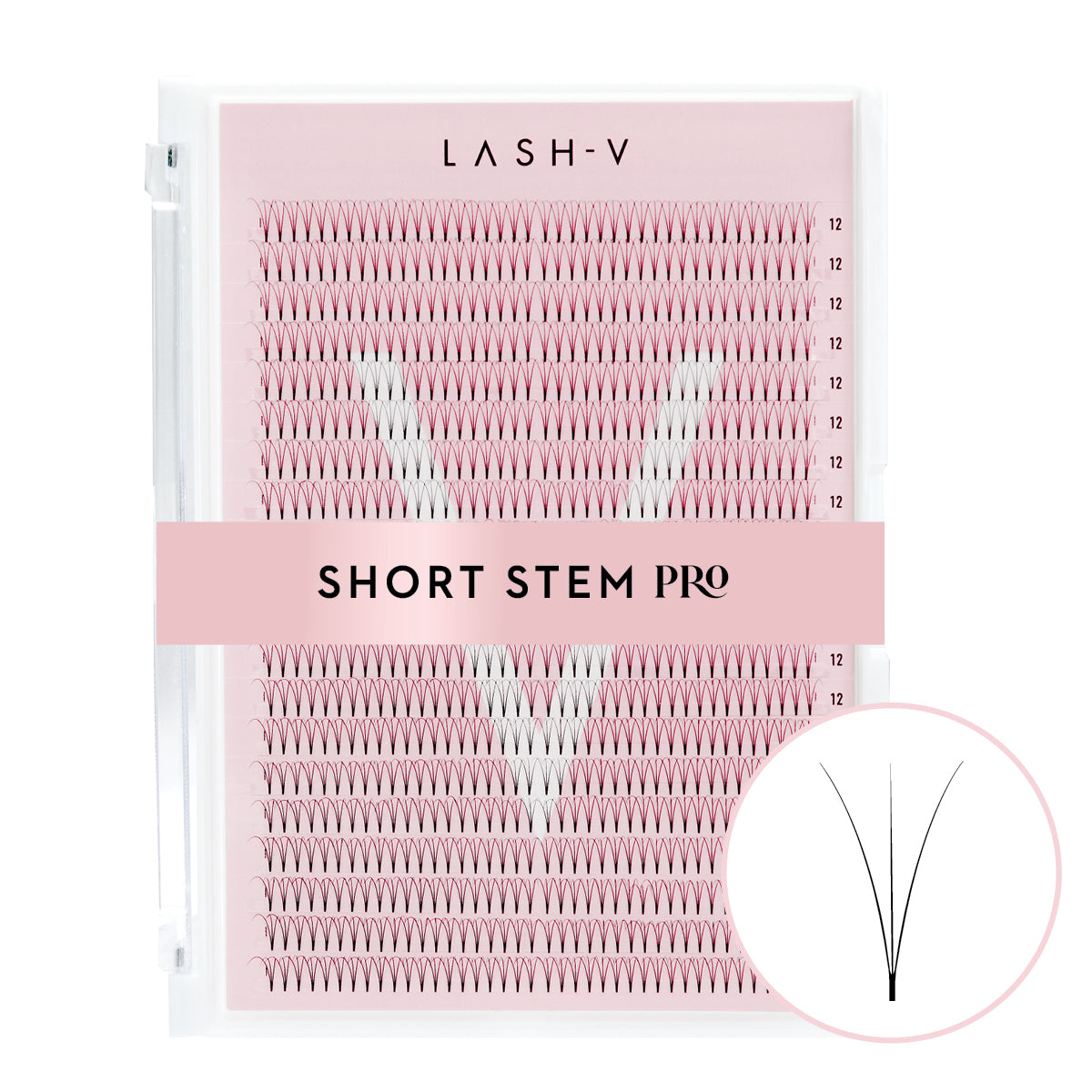 3D Premade Volume Fans Ultra Dark Short Stem - 800 Fans - LASH V