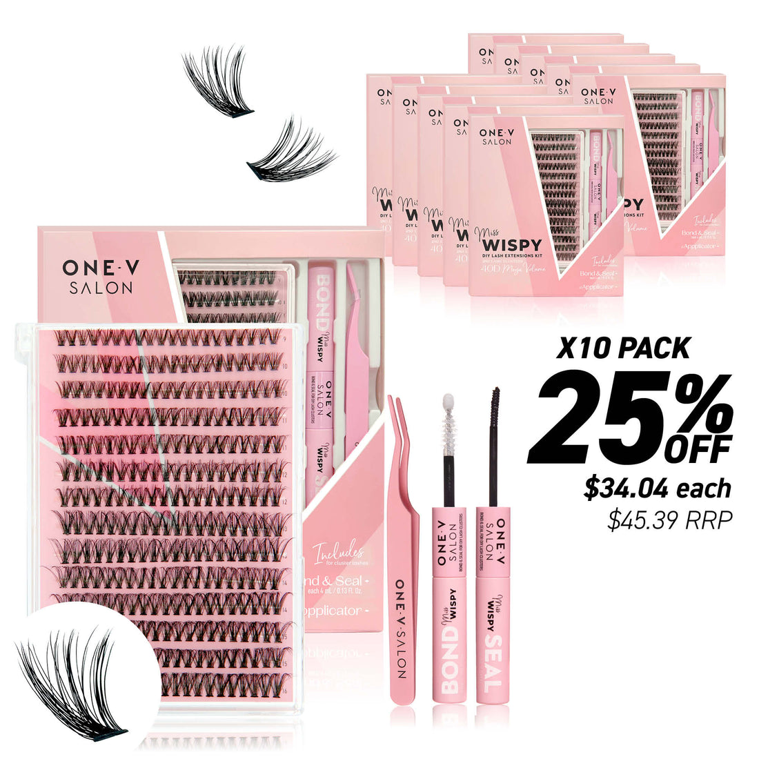 DIY Lash Cluster Combo Kits - 40D (Bundle Pack) - LASH V