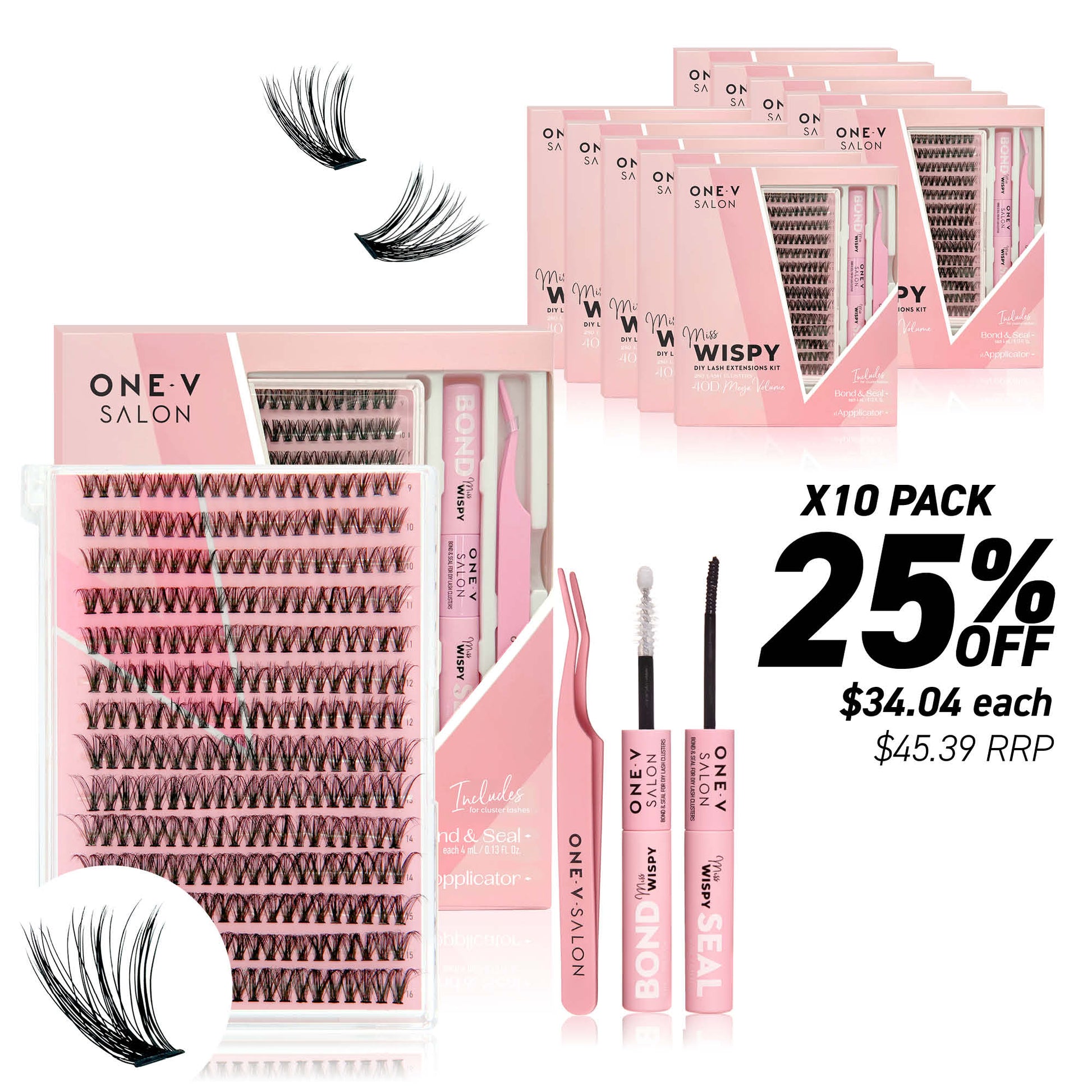 DIY Lash Cluster Combo Kits - 40D (Bundle Pack) - LASH V