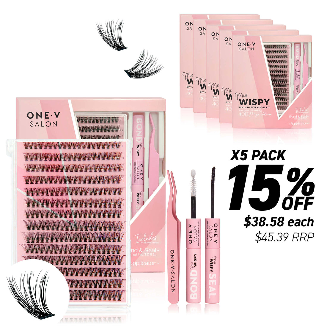 DIY Lash Cluster Combo Kits - 40D (Bundle Pack) - LASH V