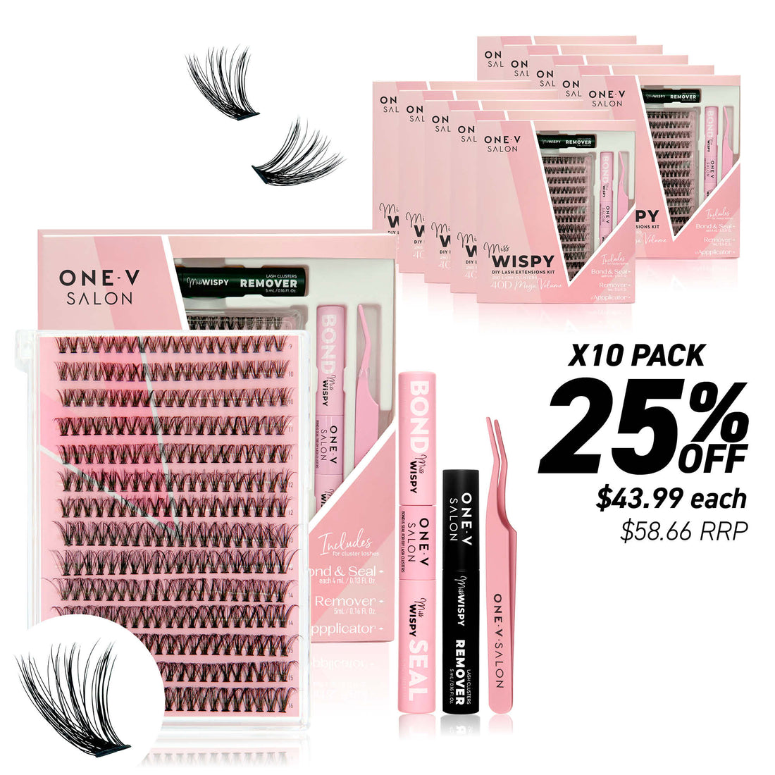 DIY Lash Cluster Complete Kits - 40D (Bundle Pack) - LASH V