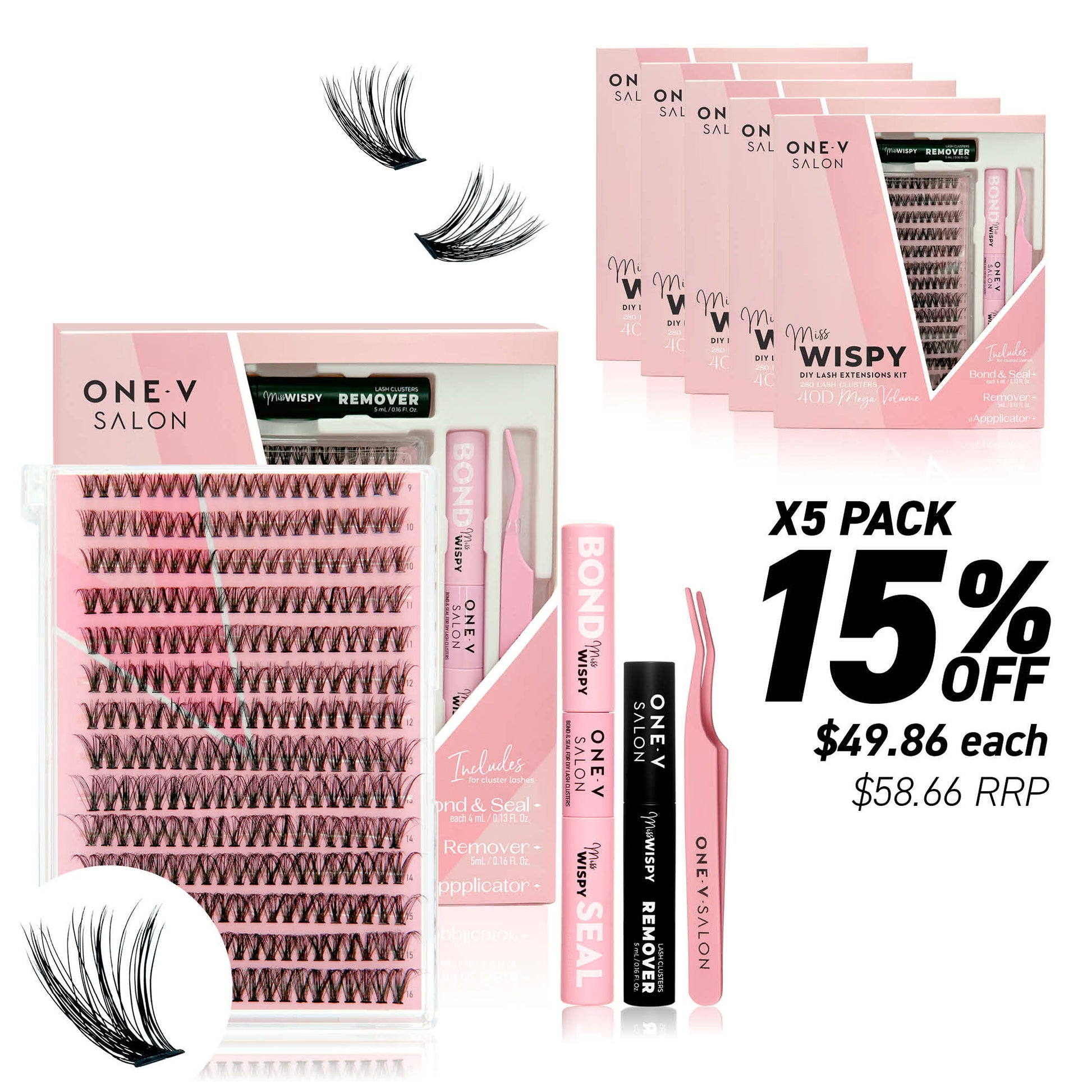 DIY Lash Cluster Complete Kits - 40D (Bundle Pack) - LASH V
