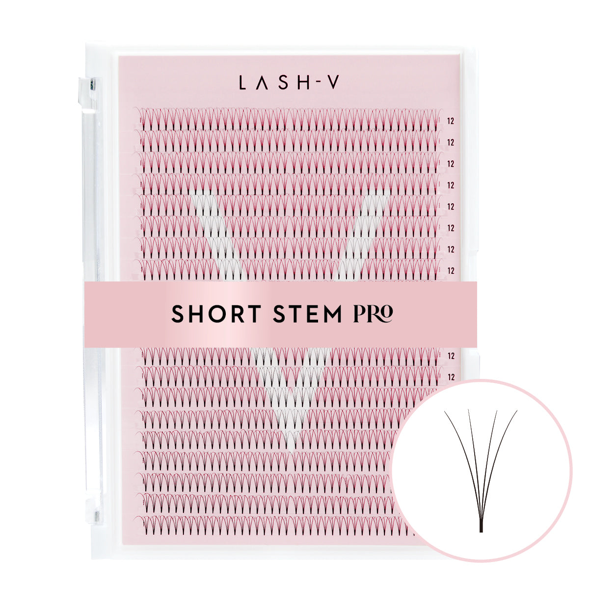 4D Premade Volume Fans Ultra Dark Short Stem - 440 Fans - LASH V
