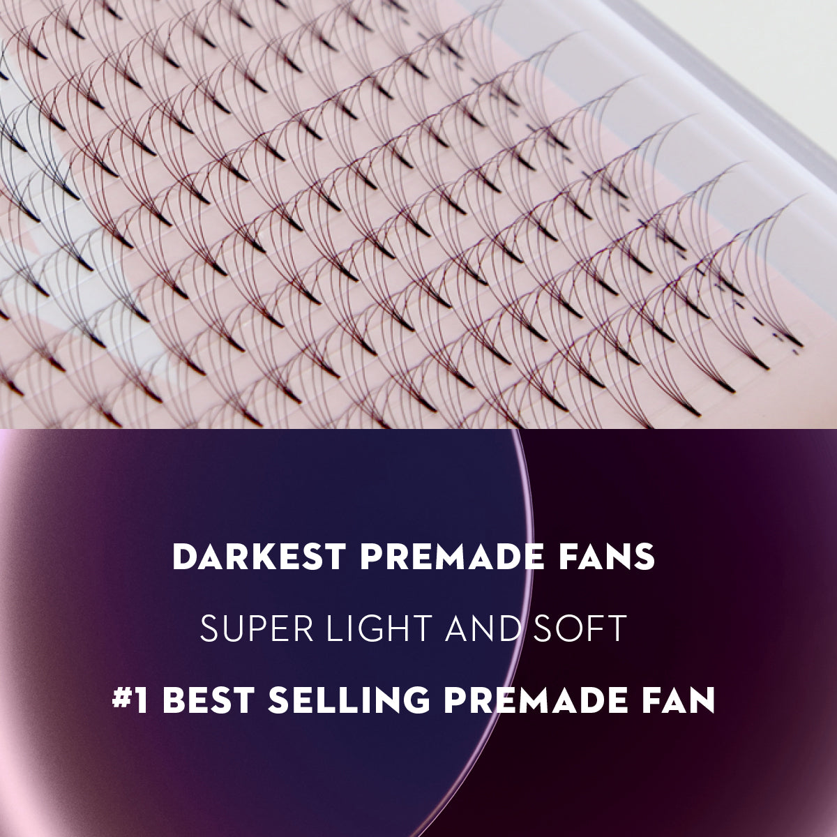 4D Premade Volume Fans Ultra Dark Short Stem - 440 Fans - LASH V