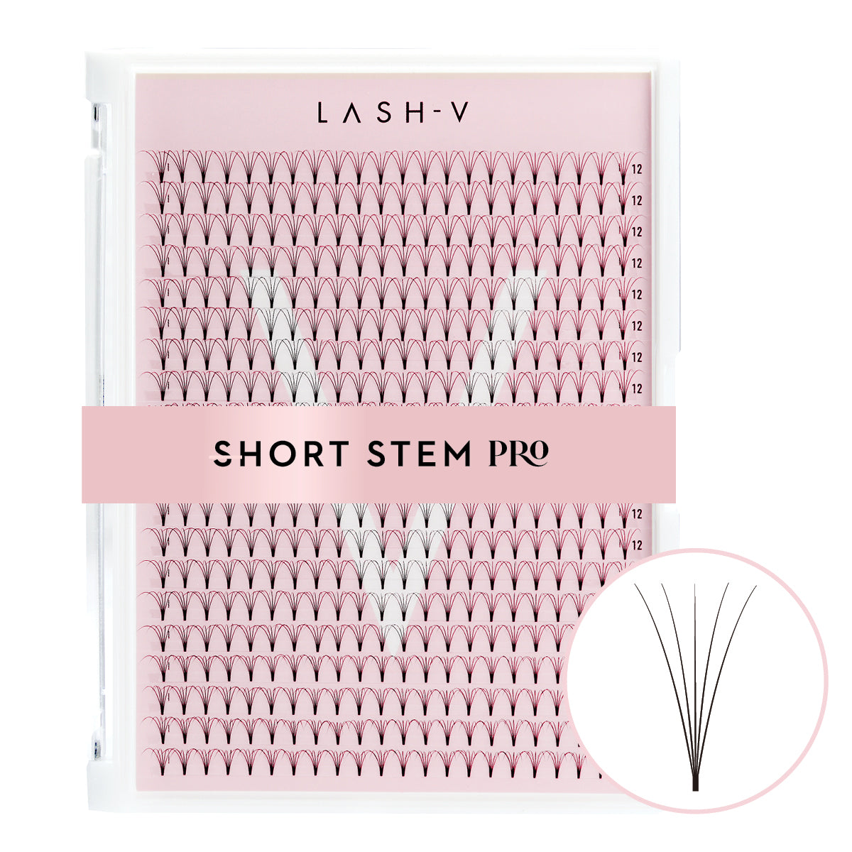 5D Premade Volume Fans Ultra Dark Short Stem - 440 Fans - LASH V