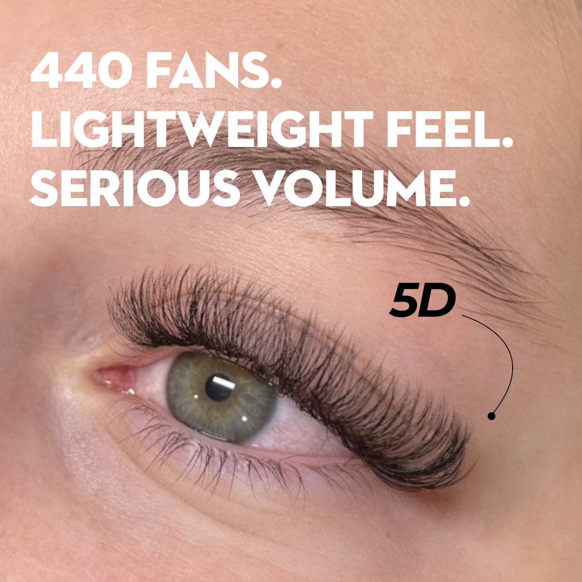 5D Premade Volume Fans Ultra Dark Short Stem - 440 Fans - LASH V
