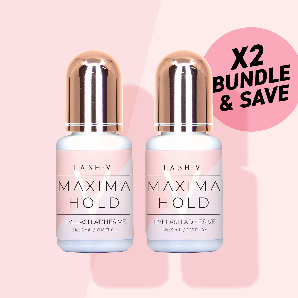 Adhesive Glue - Maxima Hold - Best Eyelash Extensions Glue - Lash Supplies - 2 Pack - LASH V
