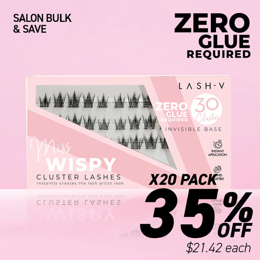 Miss Wispy Cluster Lashes - No Glue - 30 Clusters
