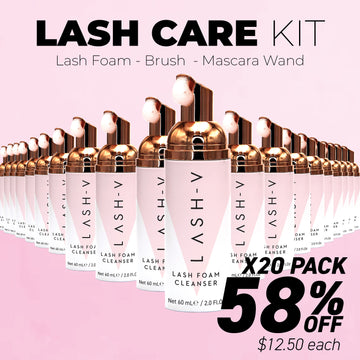 Lash Cleanser Kit - Lash Shampoo Foam + Lash Brush + Mascara Wand - [Bundle Packs]