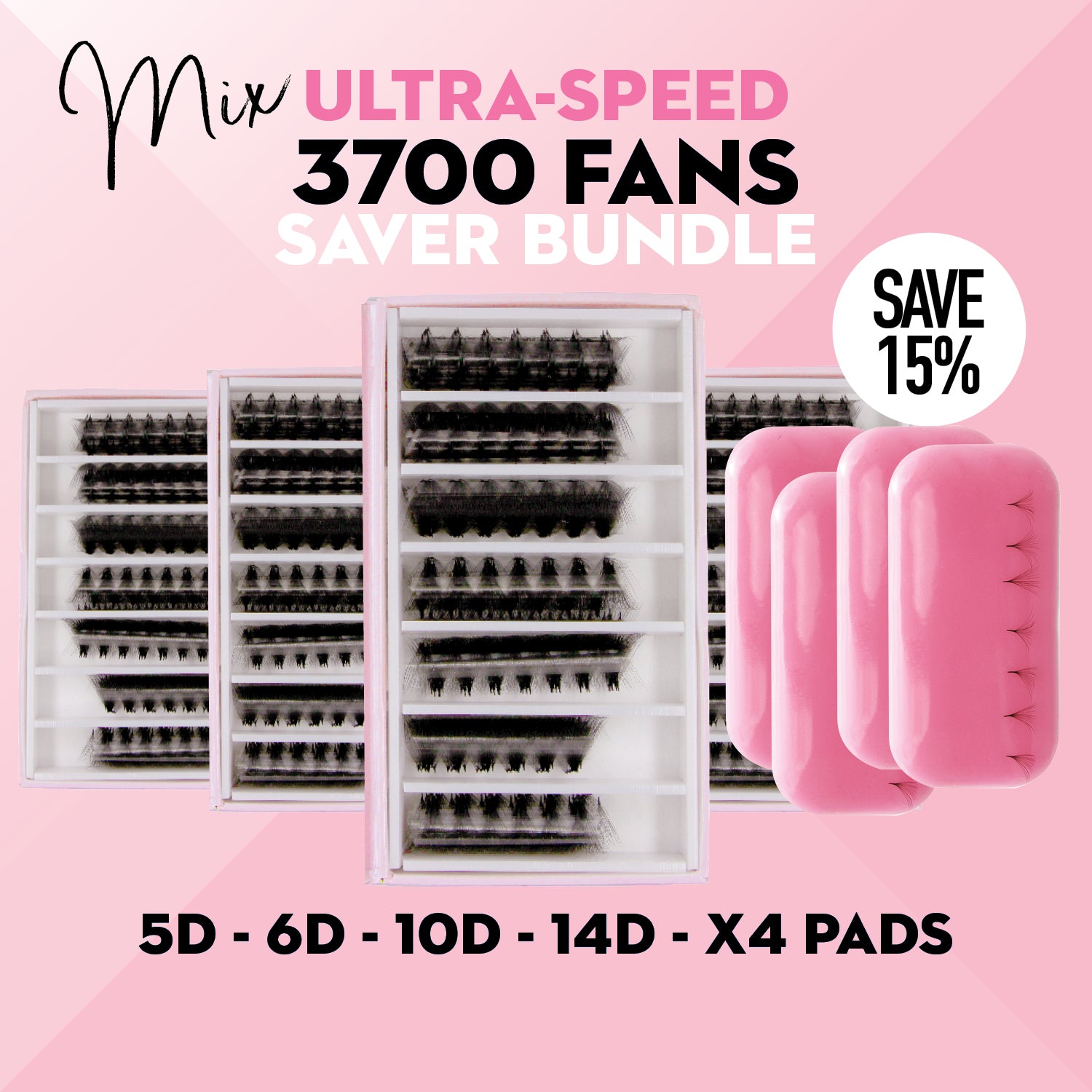 4 x Ultra-Speed Saver Bundle - 3700 Promade fans -  4x Silicone Pads - LASH V