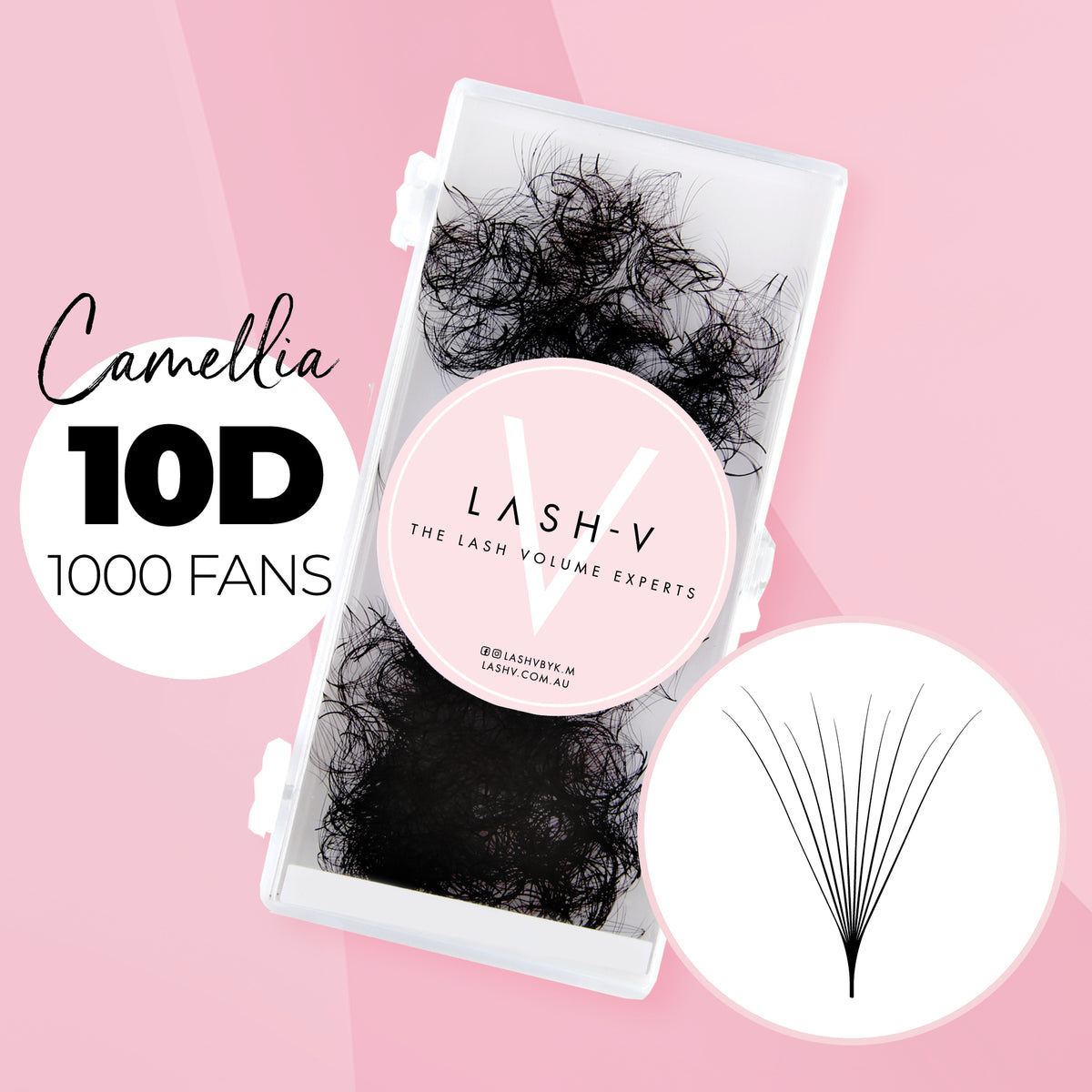 10D Promade Volume Fans Camellia Loose - 1000 Fans - LASH V