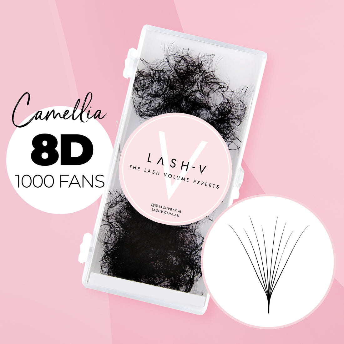 8D Promade Volume Fans Camellia Loose - 1000 Fans - LASH V