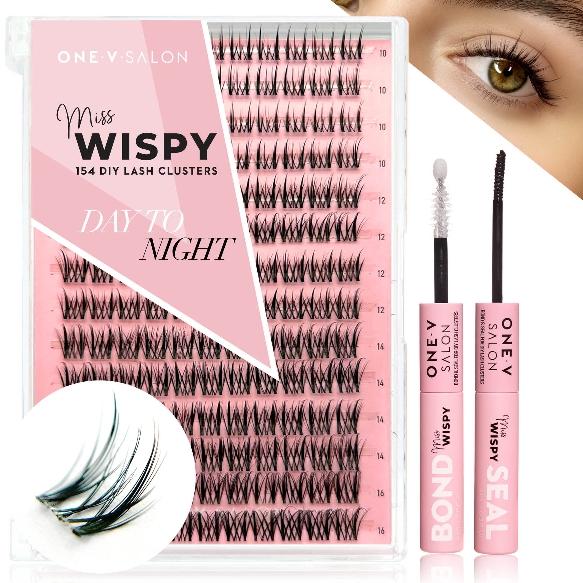 Miss Wispy Day to Night Wisp - 154 DIY Cluster Lashes With Bond and Seal Kit - LASH V