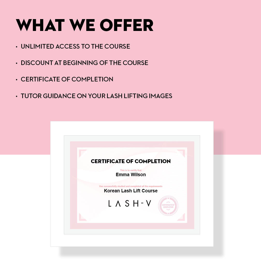 Korean Lash Lifting Training Course - (FREE when purchasing any Korean Kit) - LASH V