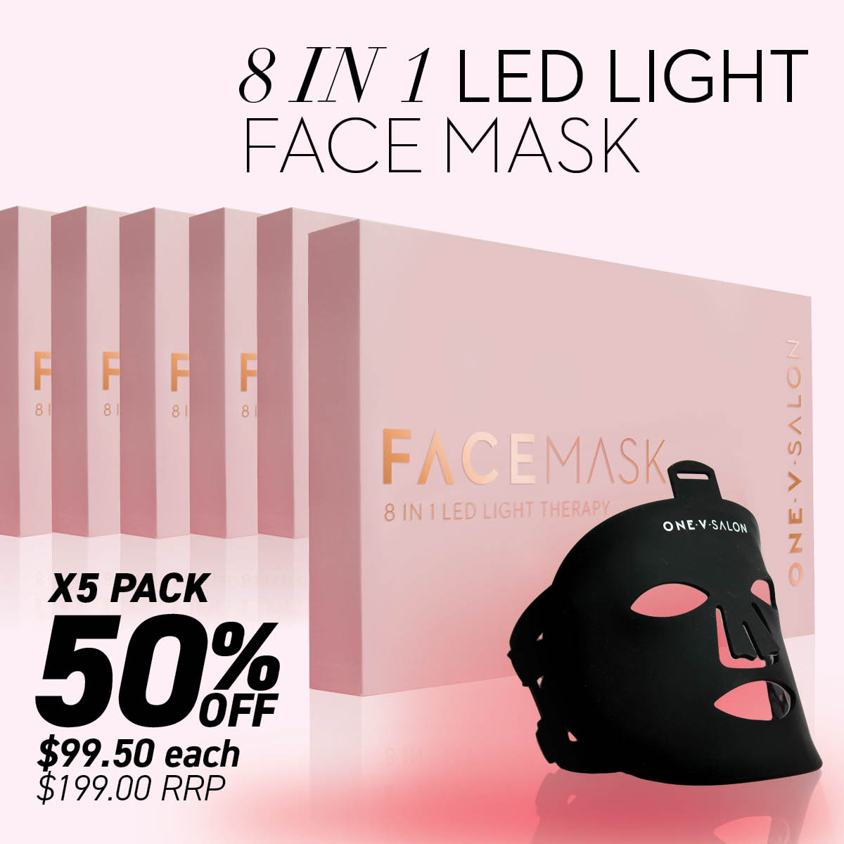 LED Light Therapy Face Mask - Bundle Pack x 5 - LASH V