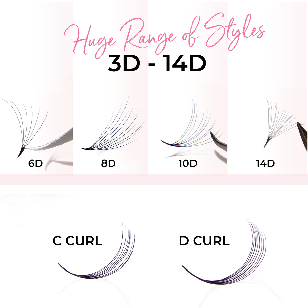 10D Promade Volume Fans Loose - 1000 Fans - LASH V