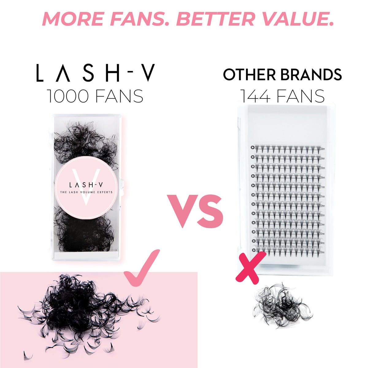4D Promade Volume Fans Loose - 1000 Fans - LASH V