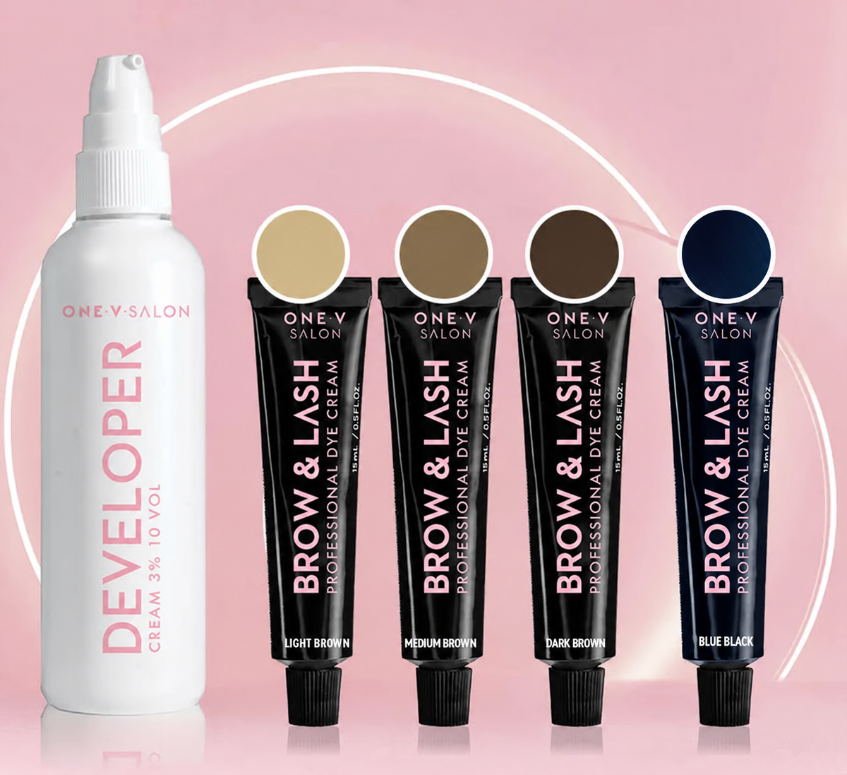 Brow & Lash Cream Tint Dye Starter Kit - 4 Colours and 1 Developer - LASH V