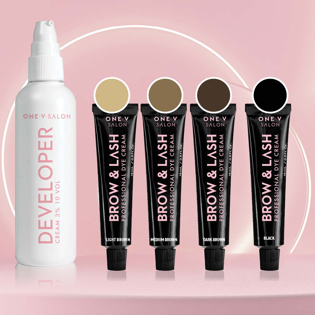 Brow & Lash Cream Dye Starter Kit - 4 Colours and 1 Developer - LASH V