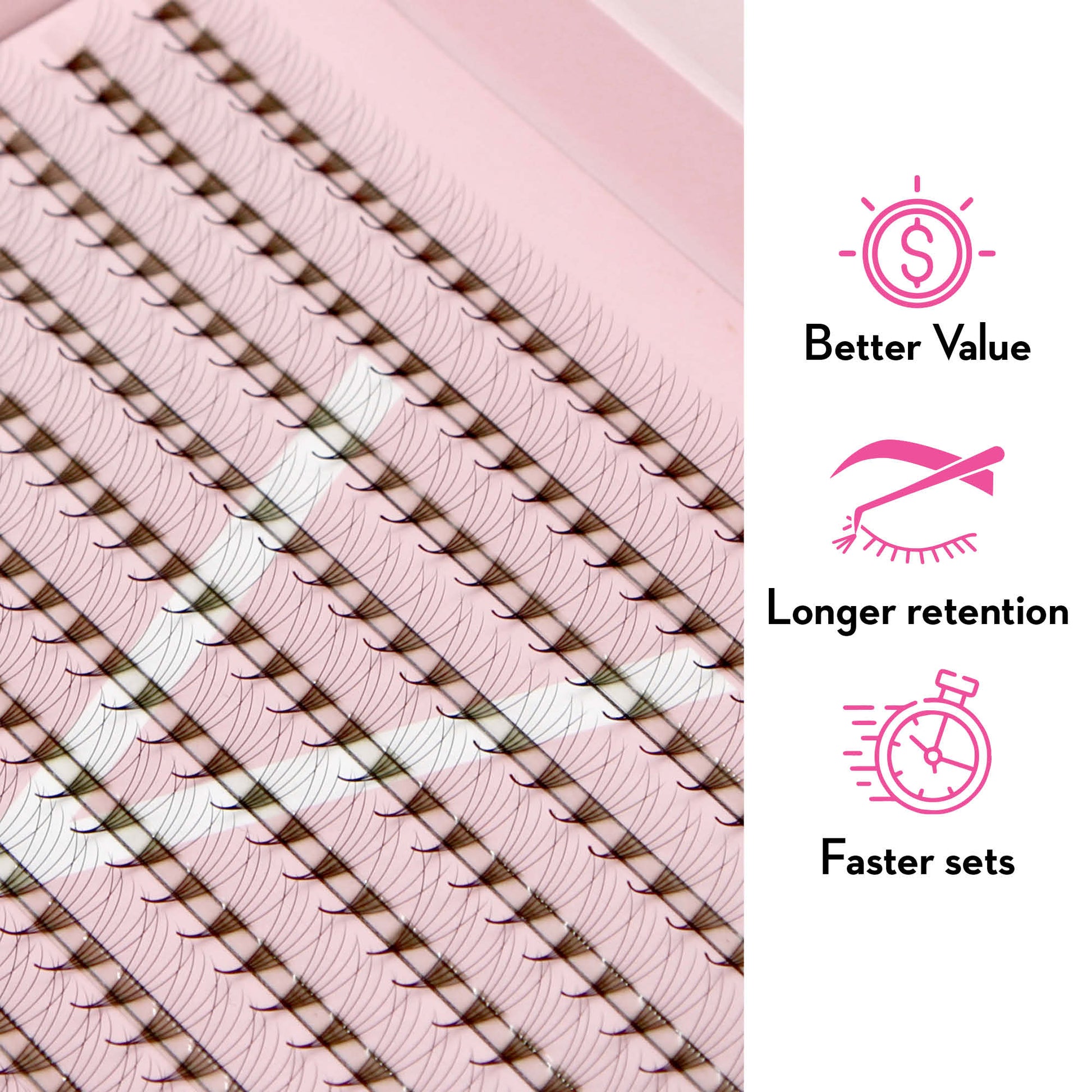 5D Promade Fans NEW XXL Tray 600 - Premade Volume Fans - LASH V