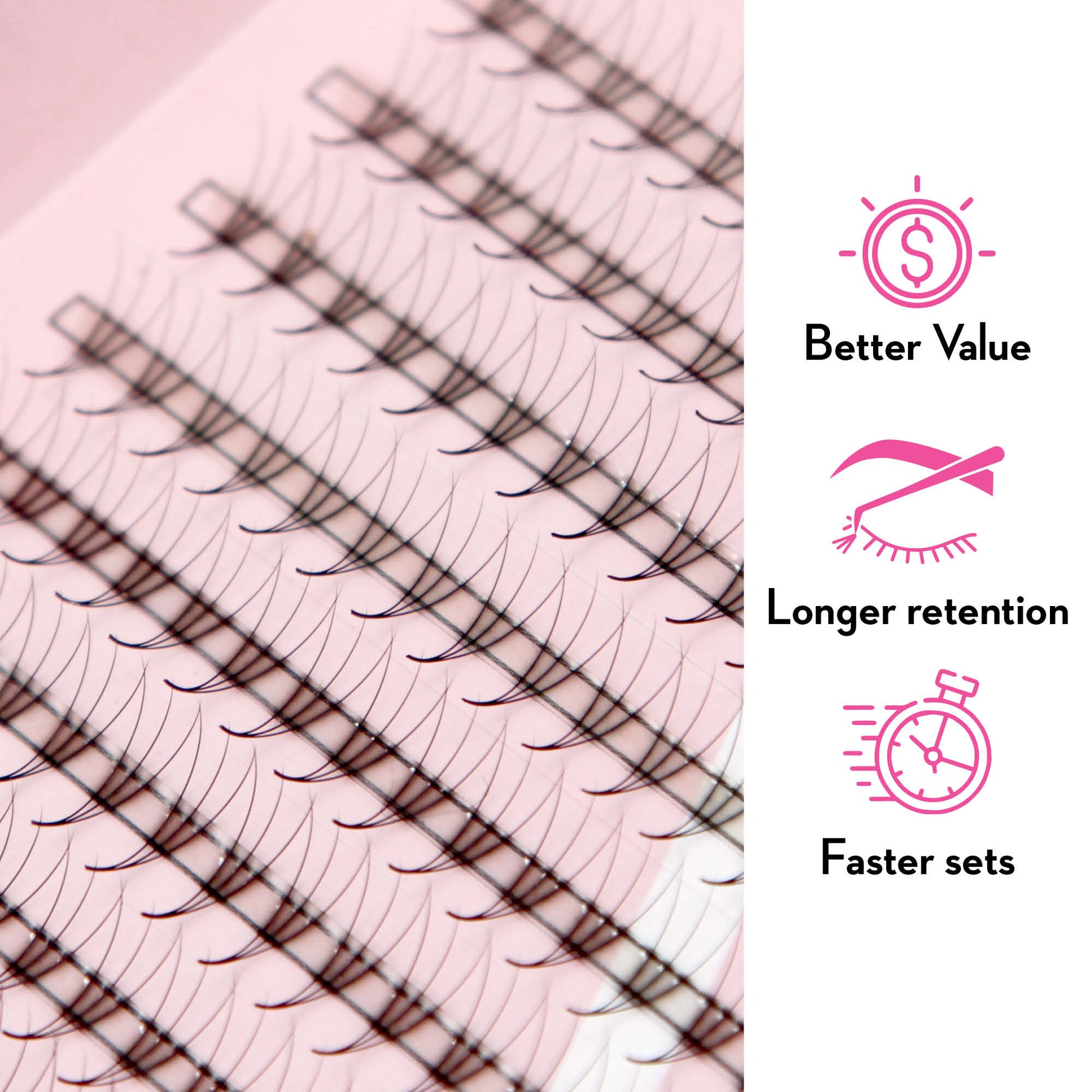 3D Promade Fans NEW XXL Tray 600 - Premade Volume Fans - LASH V