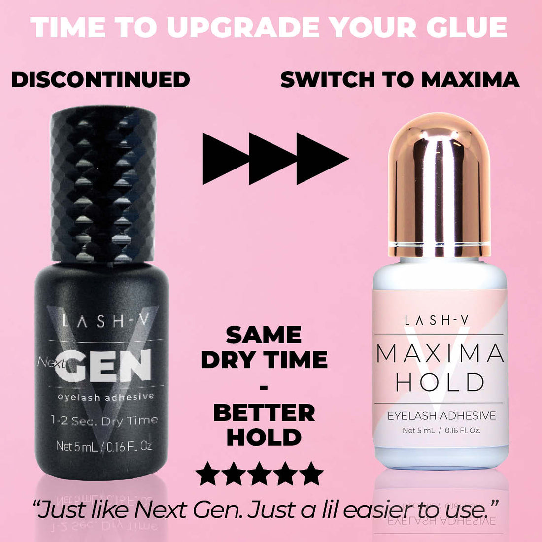 Next Gen Eyelash Adhesive - Best Lash Extensions Glue - Lash Supplies - LASH V