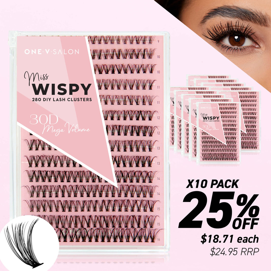 30D Mega Volume - 280 DIY Cluster Lashes (Bundle Pack) - LASH V