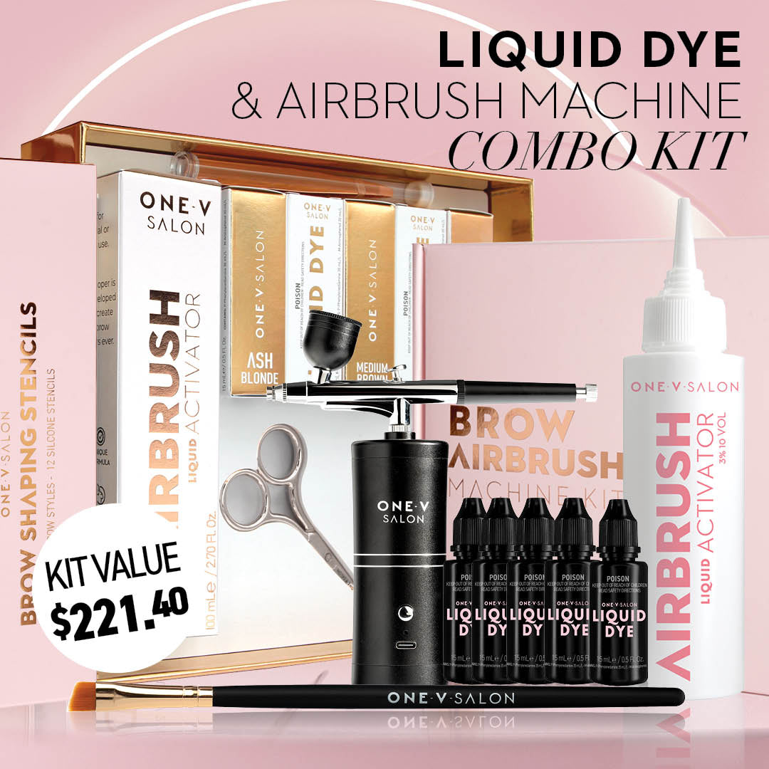 Brow Liquid Dye Complete Combo Kit & Airbrush Bundle Kit - LASH V