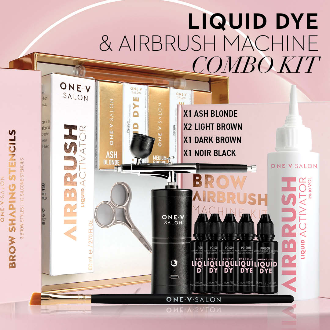 Brow Liquid Dye Complete Combo Kit & Airbrush Bundle Kit - LASH V