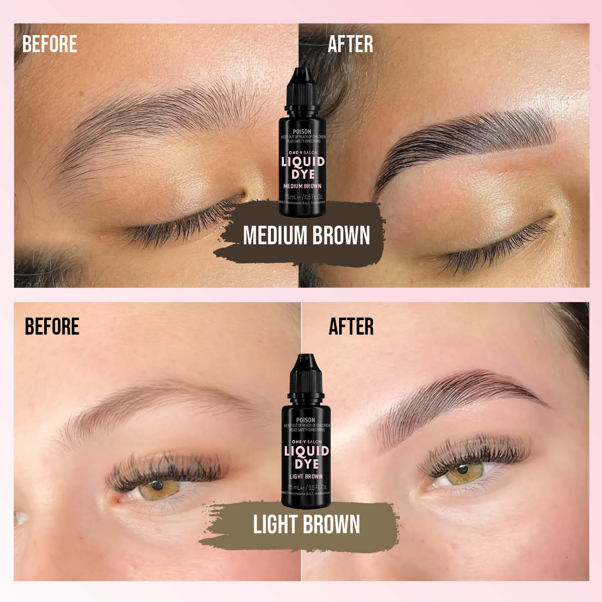 Brow Liquid Dye Starter Kit - 4 colours + 1 Developer - LASH V