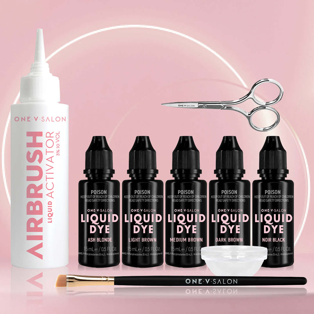 Brow Liquid Dye Complete Combo Kit  - X5 colours - Airbrush Liquid Activator - LASH V