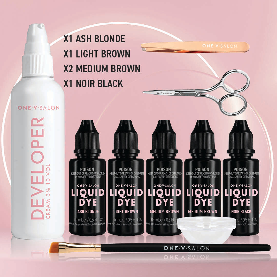 Brow Liquid Dye Complete Combo Kit - X5 colours - LASH V