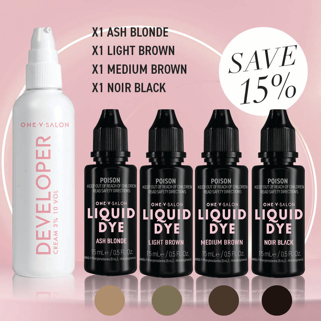 Brow Liquid Dye Starter Kit - 4 colours + 1 Developer - LASH V