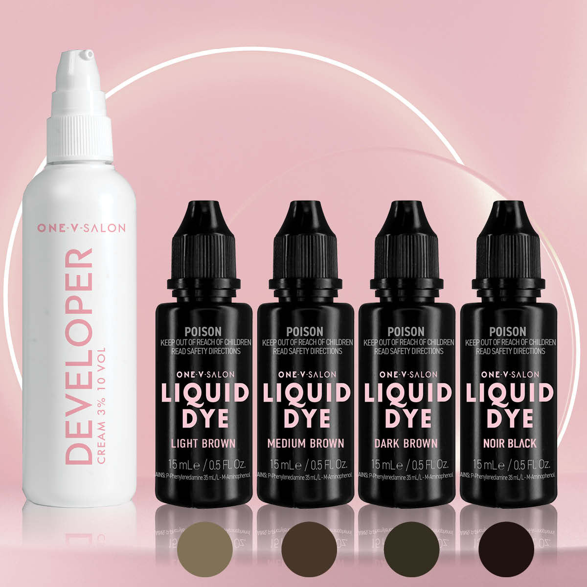 Brow Liquid Dye Starter Kit - 4 colours + 1 Developer - LASH V