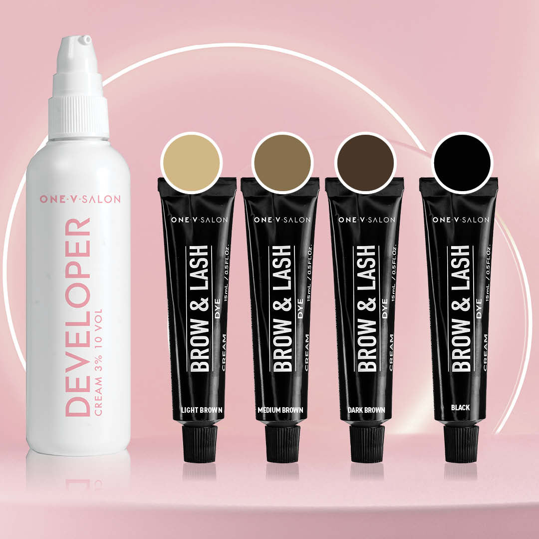 Brow & Lash Cream Dye Starter Kit - 4 Colours and 1 Developer - LASH V