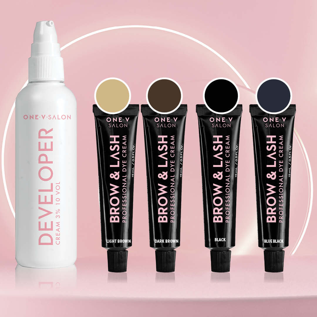 Brow & Lash Cream Dye Starter Kit - 4 Colours and 1 Developer - LASH V
