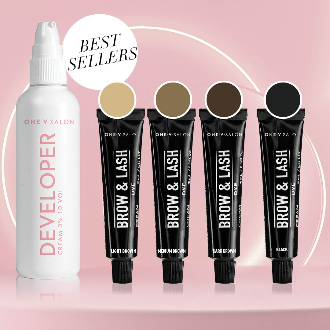 Brow & Lash Cream Dye Starter Kit - 4 Colours and 1 Developer - LASH V
