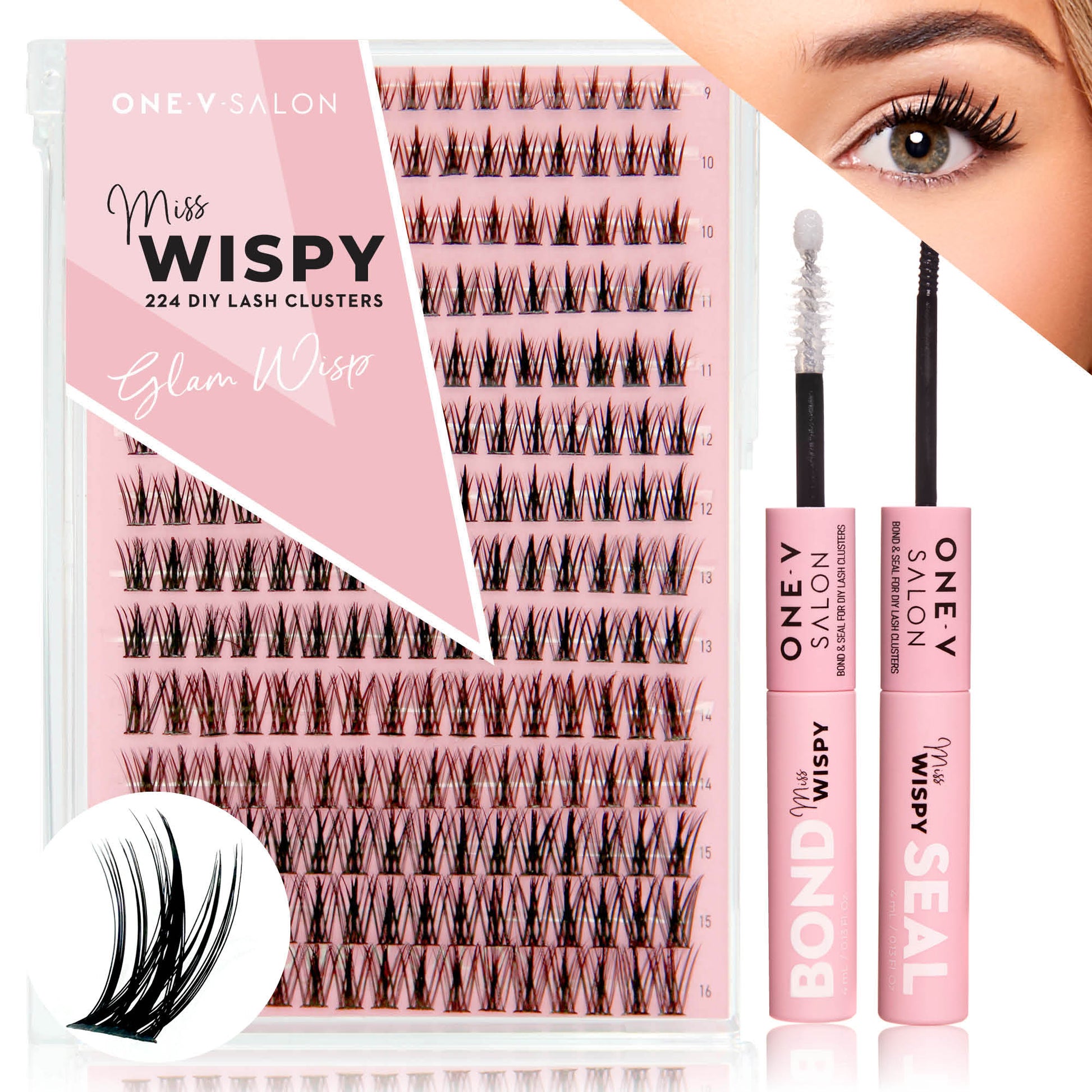 DIY Lash Cluster - Glam Wisp with Bond and Seal Kit - LASH V