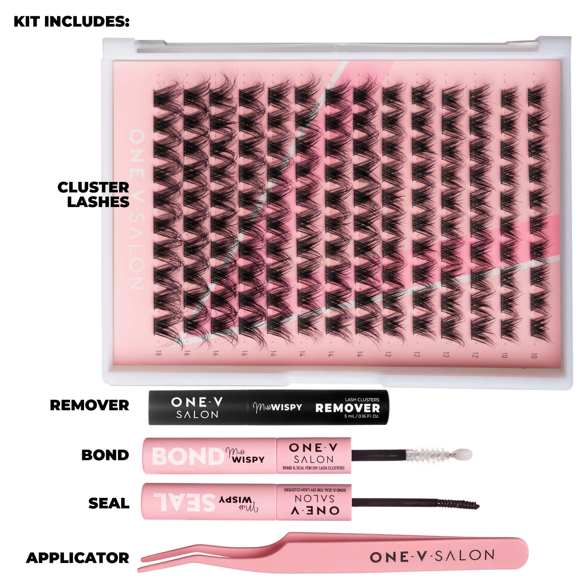 Luxe 3D Flawless -PETITE WISPY- 238 DIY Cluster Lashes Complete Kit (Bundle Pack) - LASH V