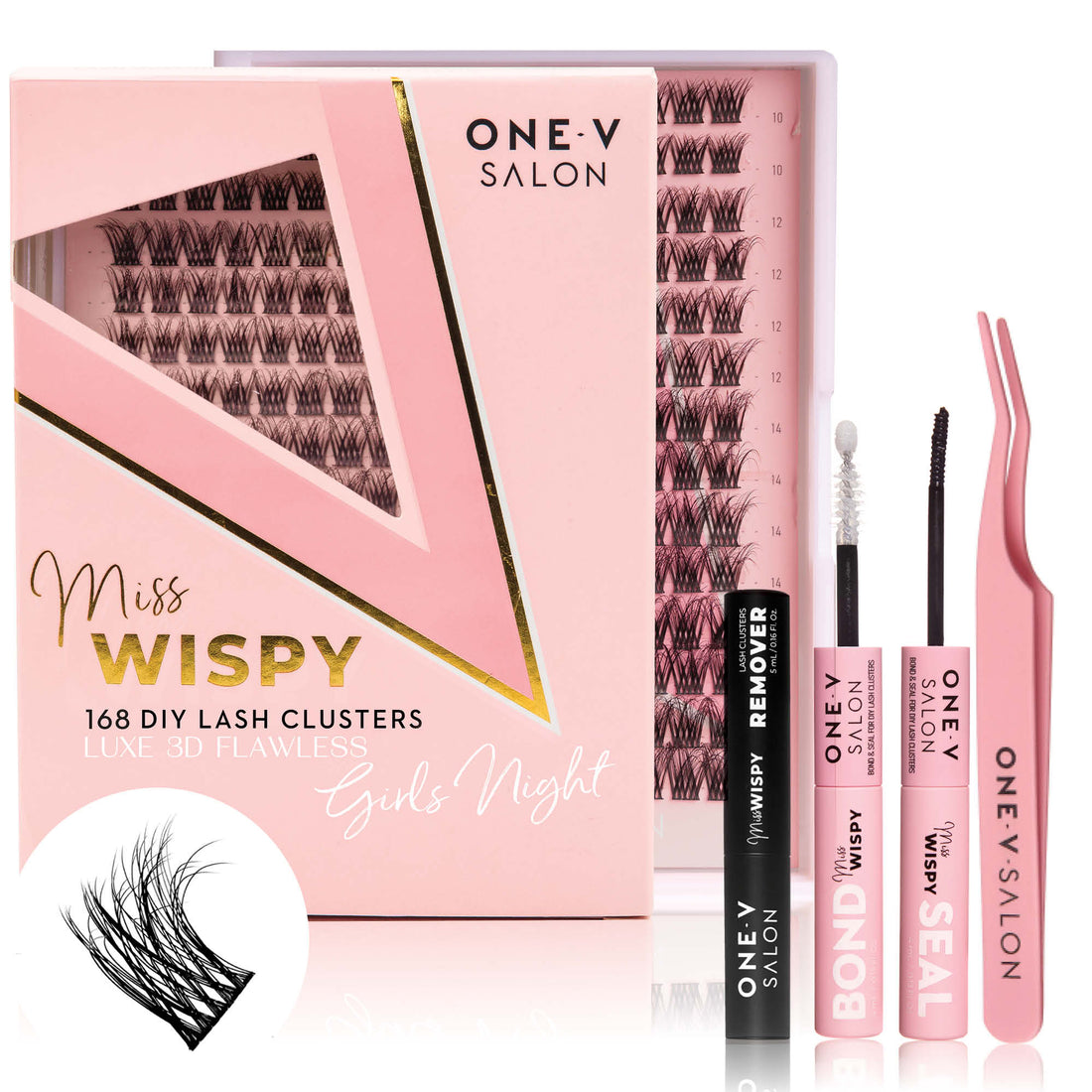 Luxe 3D Flawless - Girls Night - 168 DIY Cluster Lashes Complete Kit (Bundle Pack) - LASH V