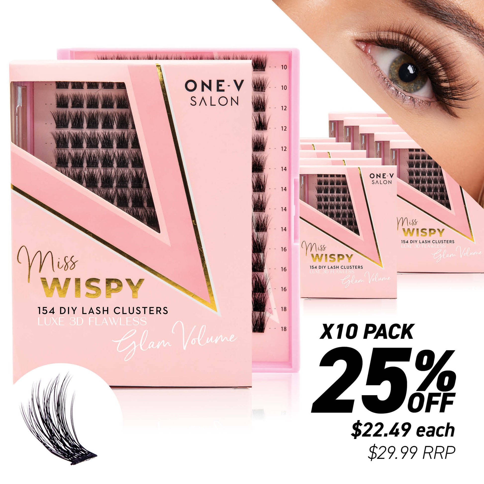 Luxe 3D Flawless -Glam Volume - 154 DIY Cluster Lashes (Bundles Packs) - LASH V