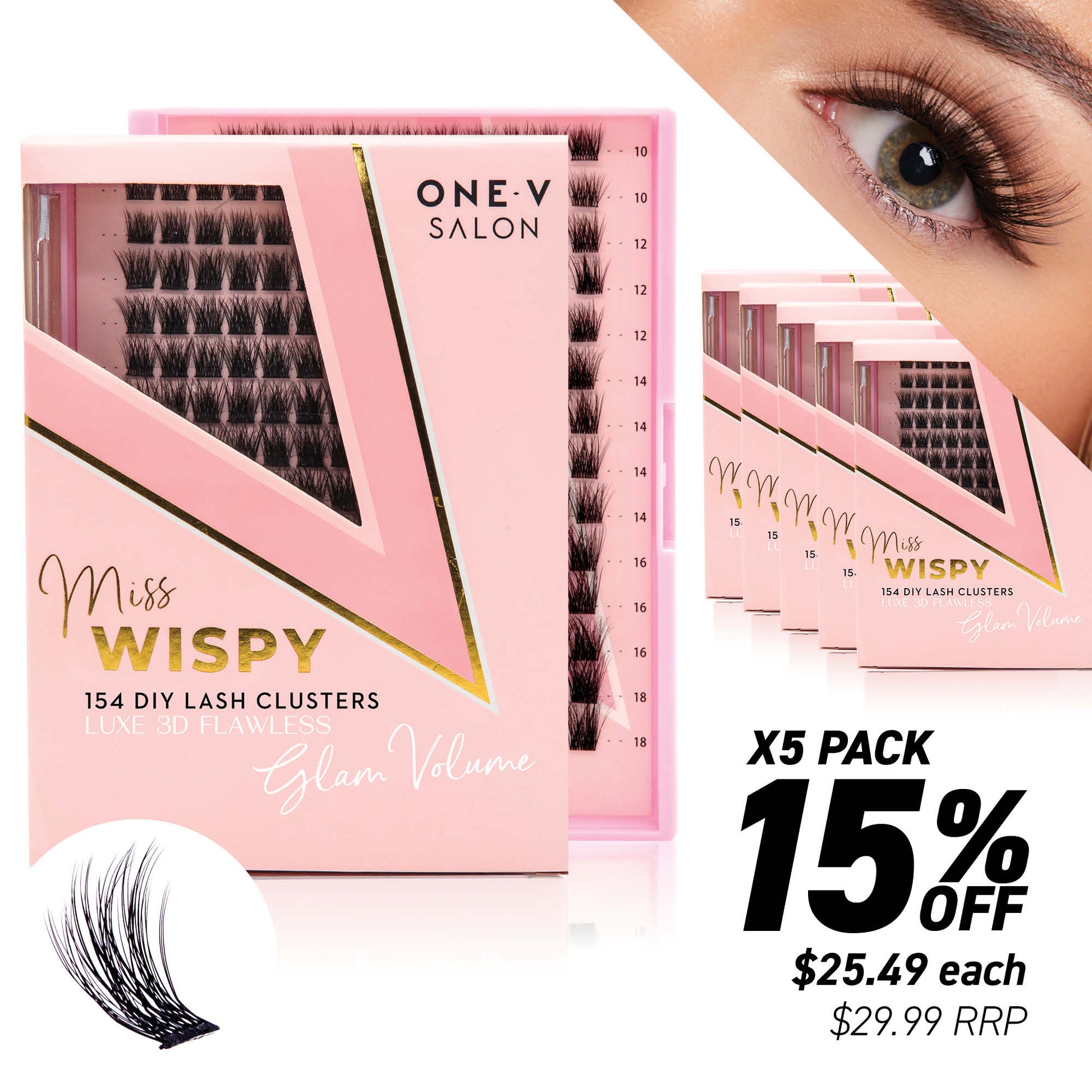 Luxe 3D Flawless -Glam Volume - 154 DIY Cluster Lashes (Bundles Packs) - LASH V
