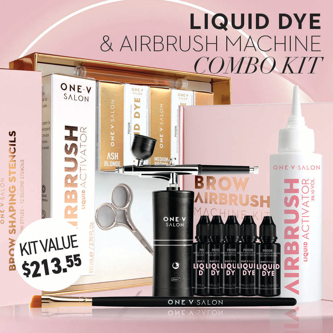 Brow Liquid Dye Complete Combo Kit & Airbrush Bundle Kit - LASH V